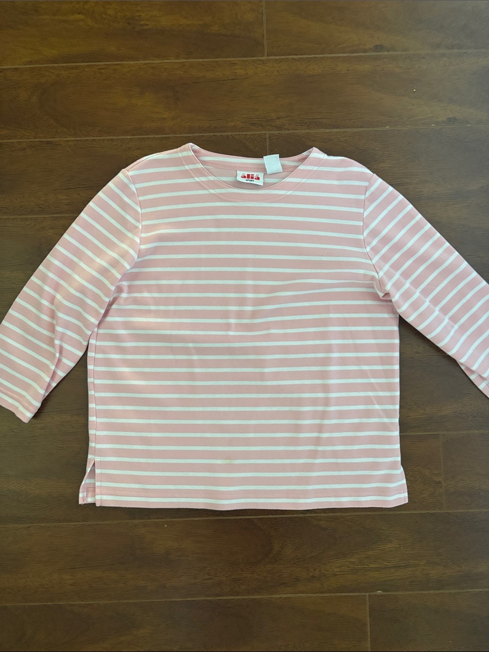 Alia Pink & White Striped Long-Sleeve Tee
